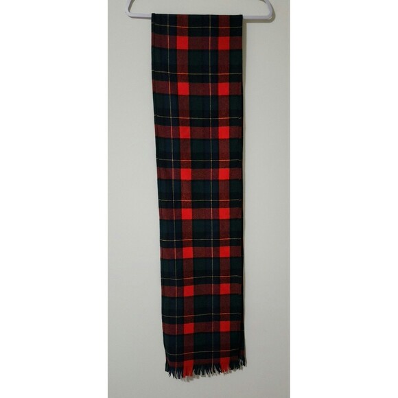 Vtg Pendleton 100% Virgin Wool Long Scarf Tartan Plaid Red Green Blue Black 90" - Picture 4 of 6